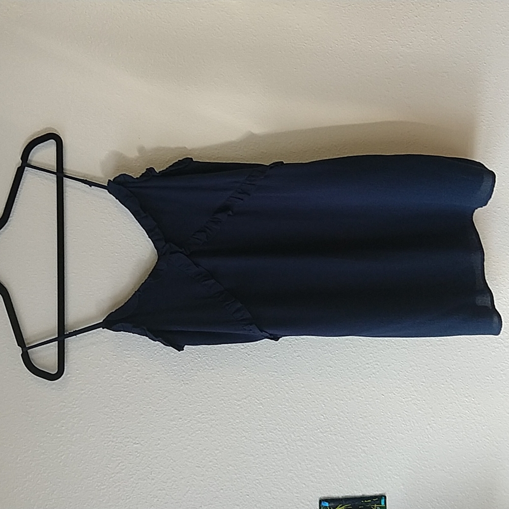 Honey Belle Navy Blue Textured Cotton Mini Dress Small